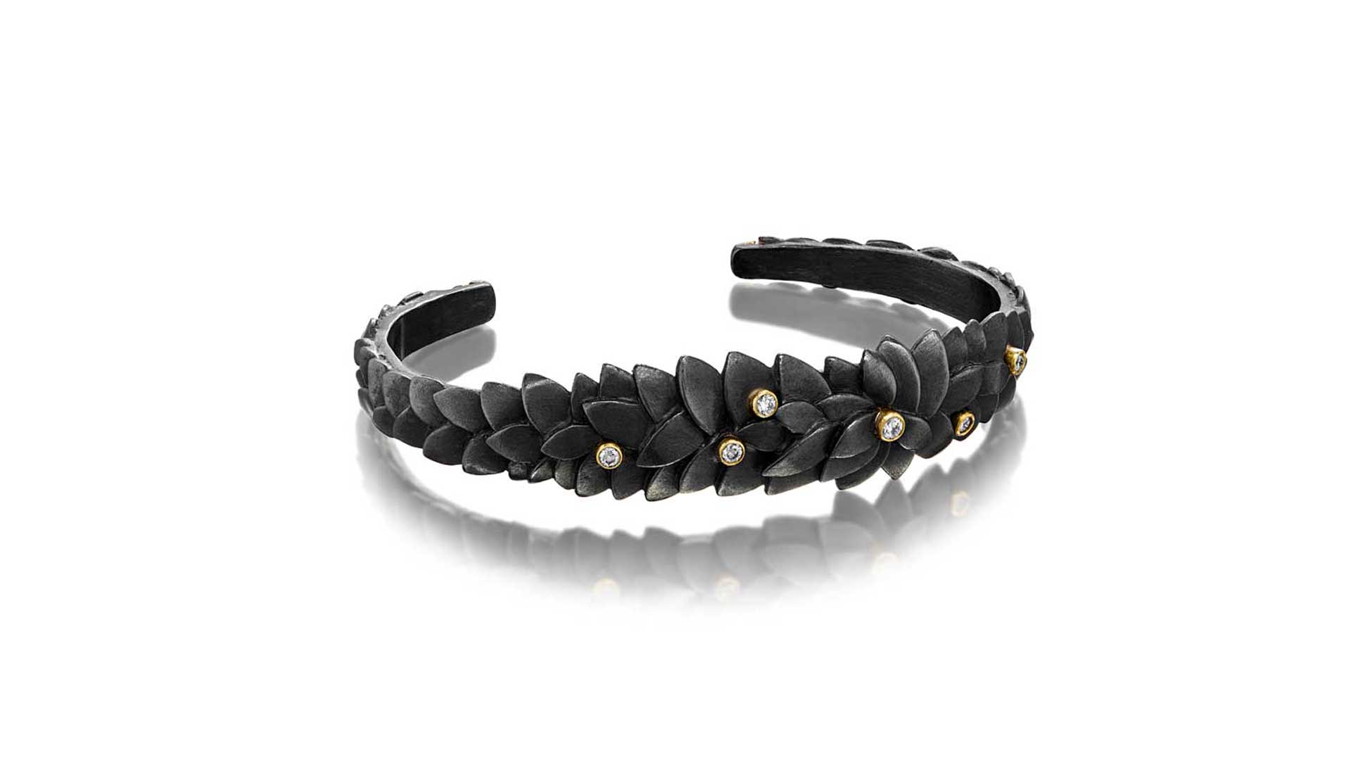 Black Garden Cuff with Diamonds