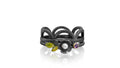 Black Garden Flower Ring Set