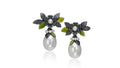 Black Garden Pearl Drop Earrings